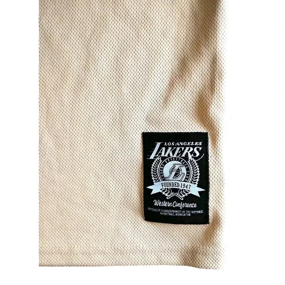 NBA LOS ANGELES LAKERS TAN BASKETBALL JERSEY YOUTH SIZE MED - Picture 3 of 4